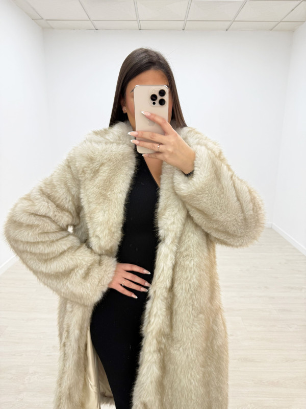 ABRIGO PELO LARGO BEIGE