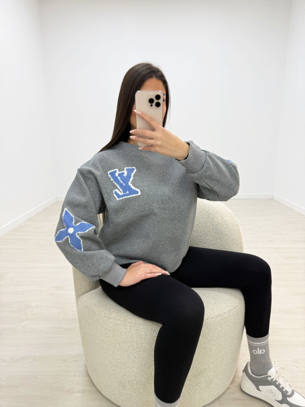 SUDADERA LV RELIEVE GRIS