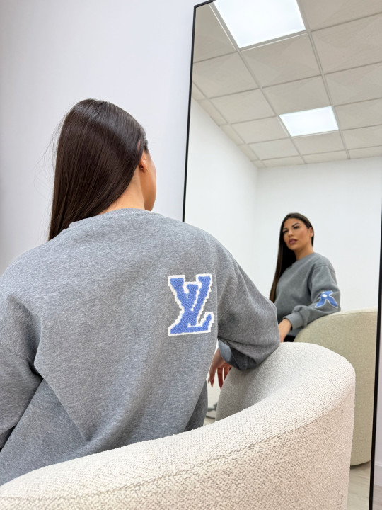 SUDADERA LV RELIEVE GRIS
