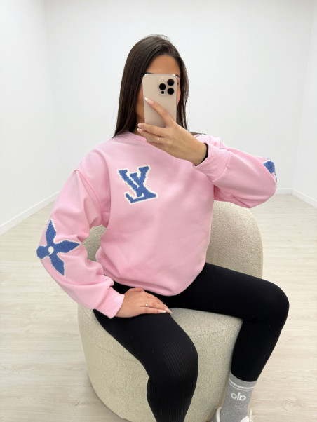 SUDADERA LV RELIEVE ROSA