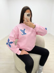 SUDADERA LV RELIEVE ROSA