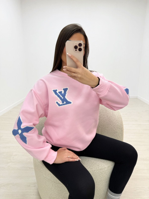 SUDADERA LV RELIEVE ROSA