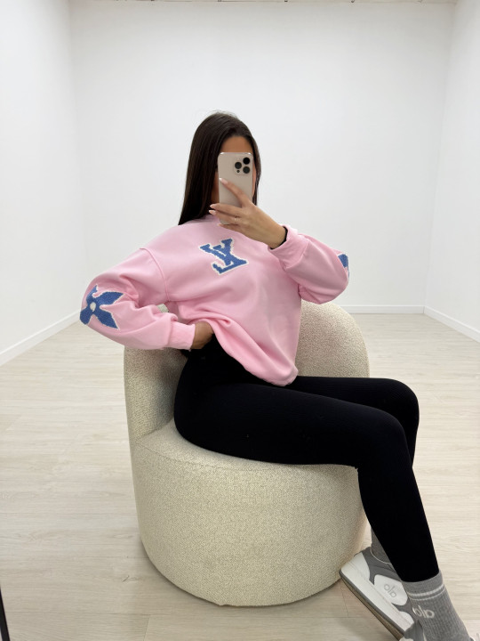 SUDADERA LV RELIEVE ROSA