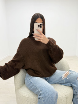 JERSEY LANA BASIC/OVER MARRÓN