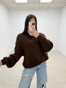 JERSEY LANA BASIC/OVER MARRÓN