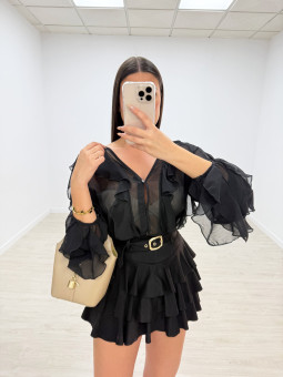 FALDA VOLANTES ANTE NEGRA