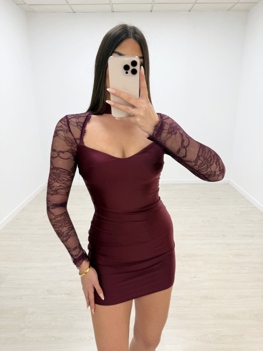 VESTIDO MINA BURDEOS