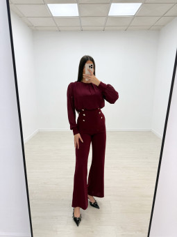 MONO LARGO BOTONES BURDEOS