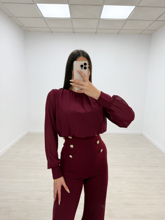 MONO LARGO BOTONES BURDEOS