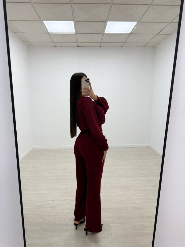 MONO LARGO BOTONES BURDEOS