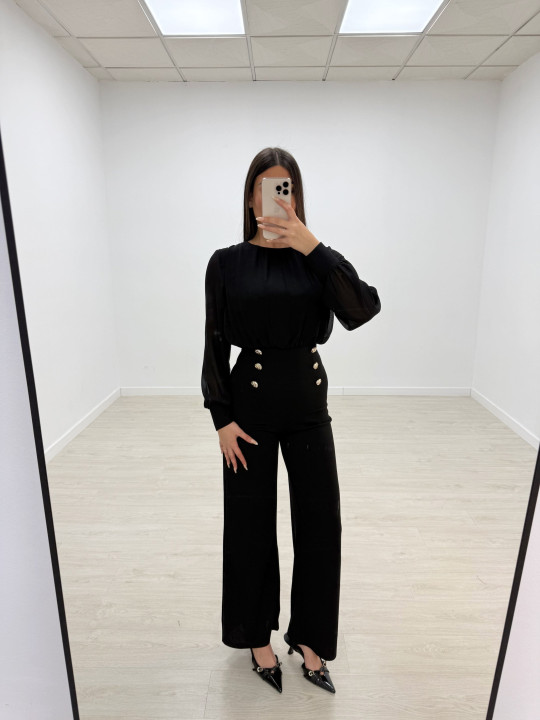 MONO LARGO BOTONES NEGRO