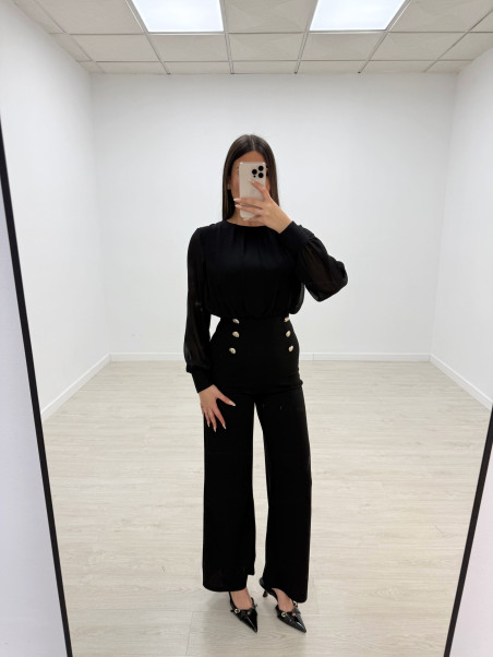 MONO LARGO BOTONES NEGRO