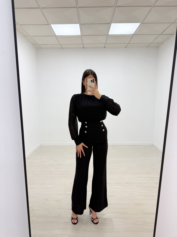 MONO LARGO BOTONES NEGRO