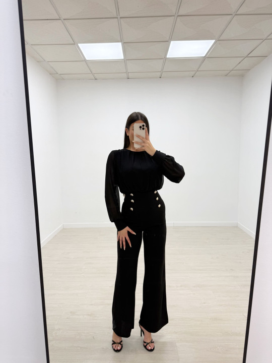 MONO LARGO BOTONES NEGRO