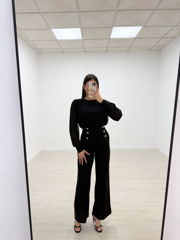 MONO LARGO BOTONES NEGRO