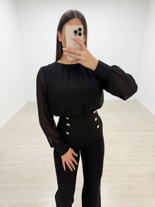 MONO LARGO BOTONES NEGRO