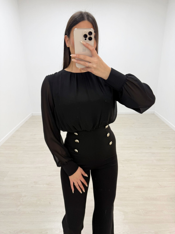 MONO LARGO BOTONES NEGRO