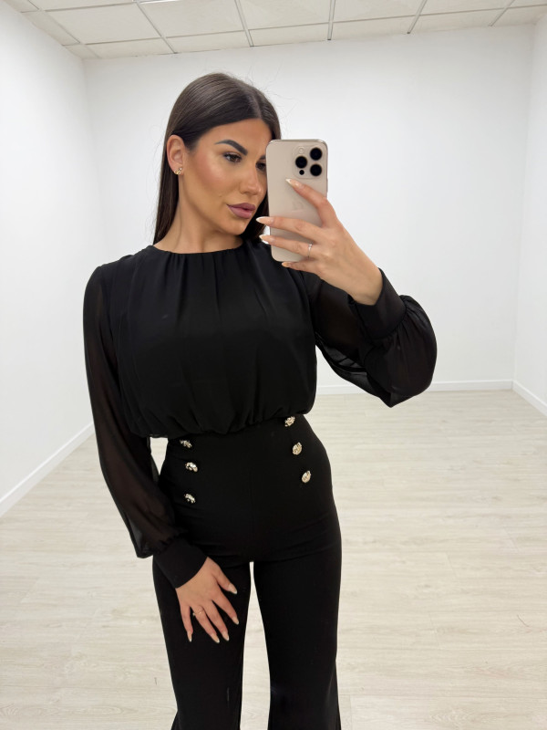 MONO LARGO BOTONES NEGRO