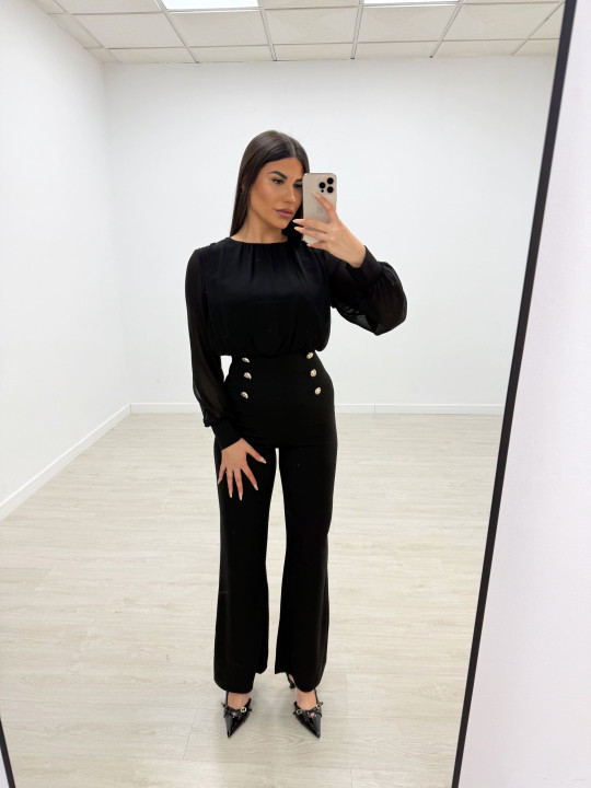 MONO LARGO BOTONES NEGRO