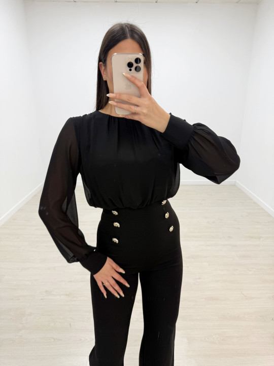 MONO LARGO BOTONES NEGRO