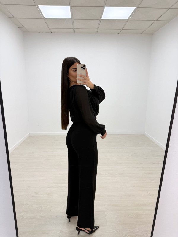 MONO LARGO BOTONES NEGRO