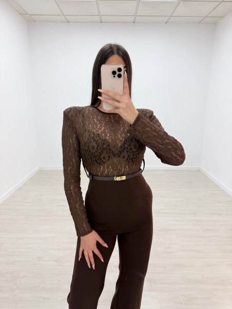 MONO DUO ENCAJE MARRÓN