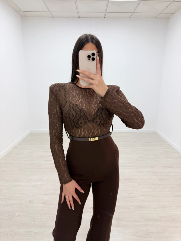 MONO DUO ENCAJE MARRÓN