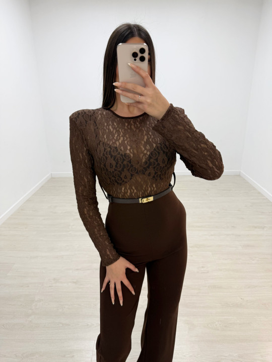 MONO DUO ENCAJE MARRÓN