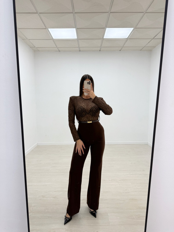 MONO DUO ENCAJE MARRÓN