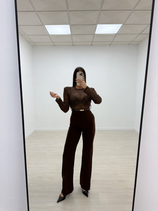 MONO DUO ENCAJE MARRÓN