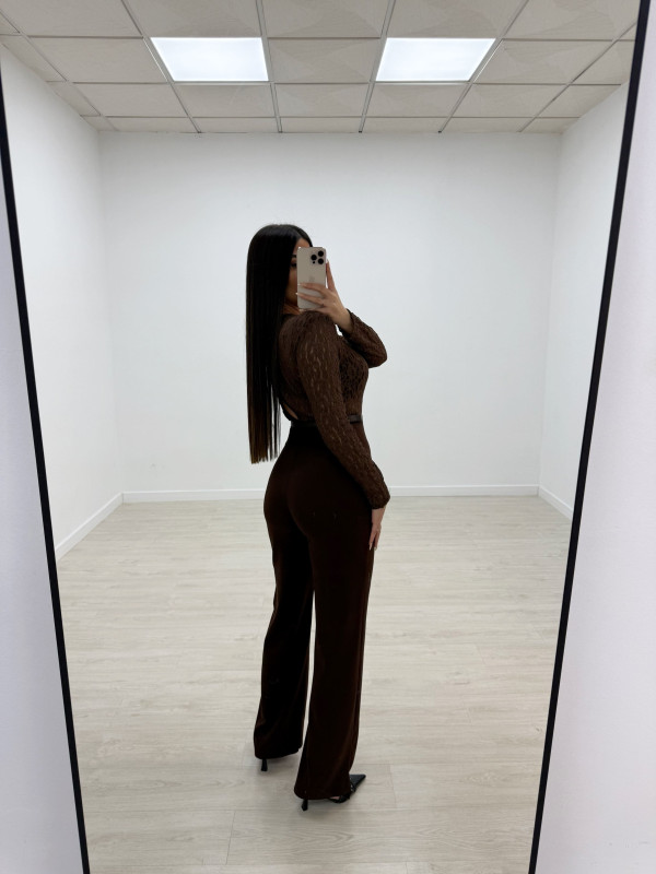 MONO DUO ENCAJE MARRÓN