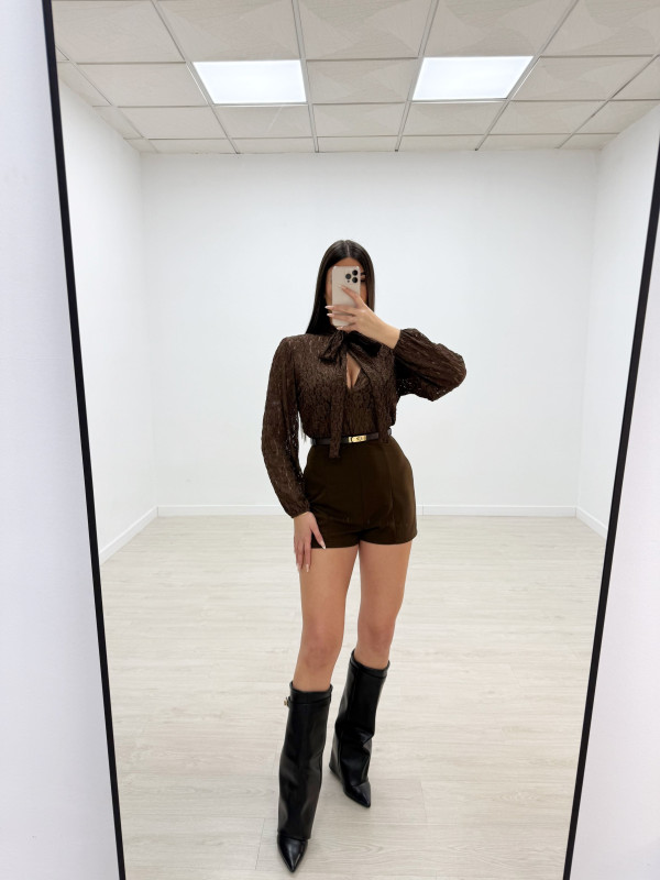 MONO COMBINADO ENCAJE MARRÓN