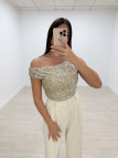TOP LENTEJUELAS BEIGE