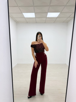 TOP LENTEJUELAS BURDEOS