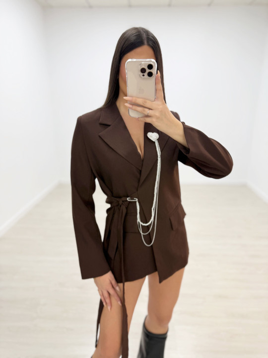 BLAZER EXCLUSIVA CORAZÓN MARRÓN