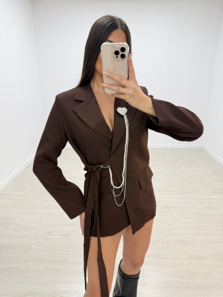 BLAZER EXCLUSIVA CORAZÓN MARRÓN