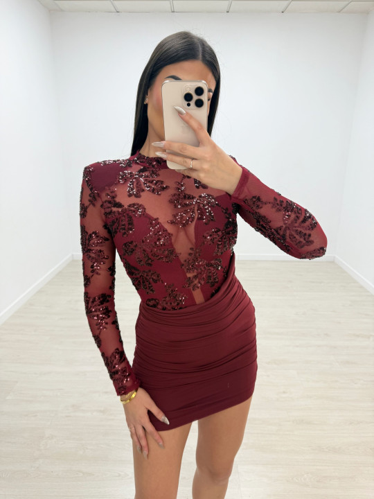 VESTIDO MILÁN BURDEOS