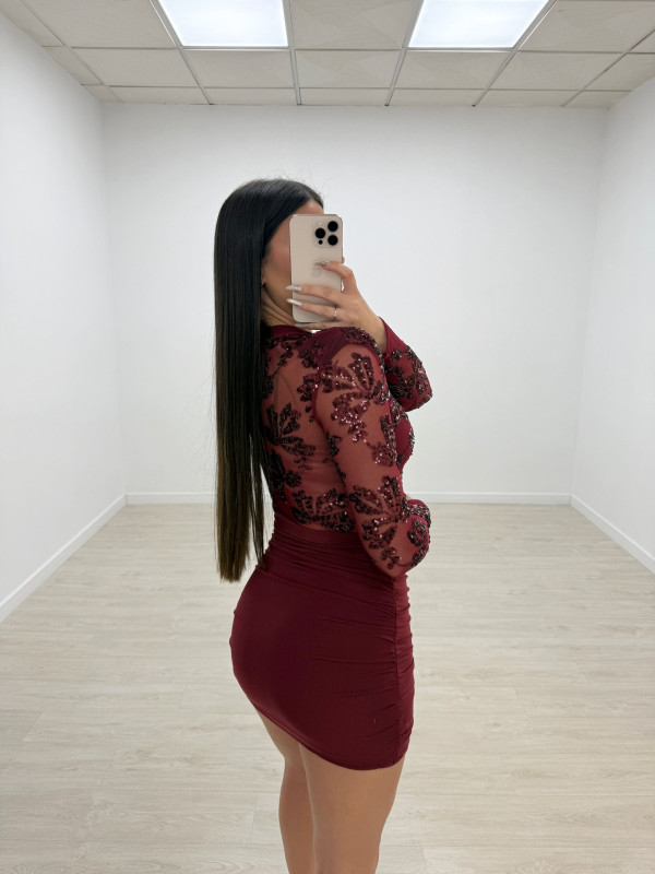 VESTIDO MILÁN BURDEOS