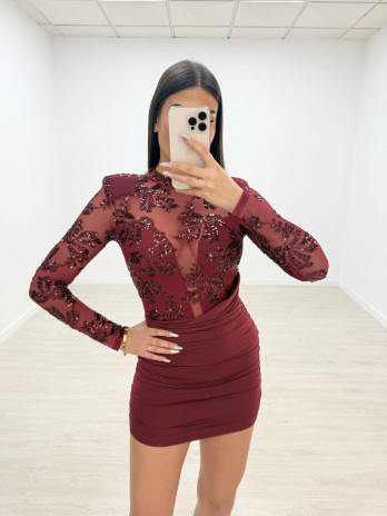 VESTIDO MILÁN BURDEOS