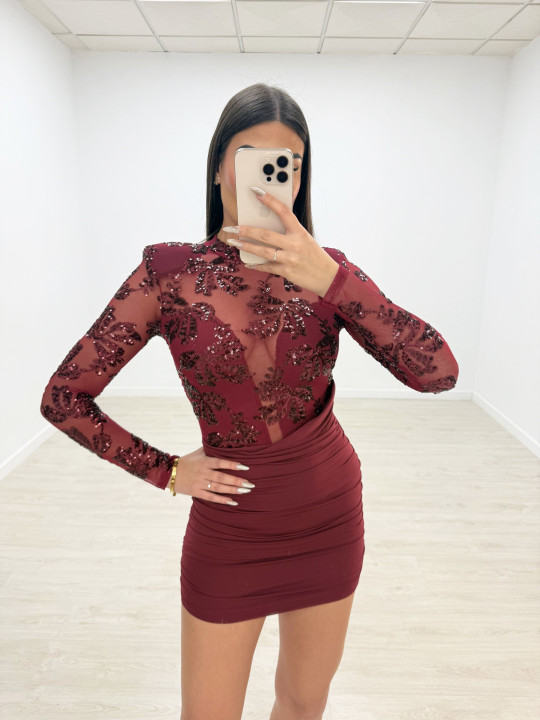 VESTIDO MILÁN BURDEOS