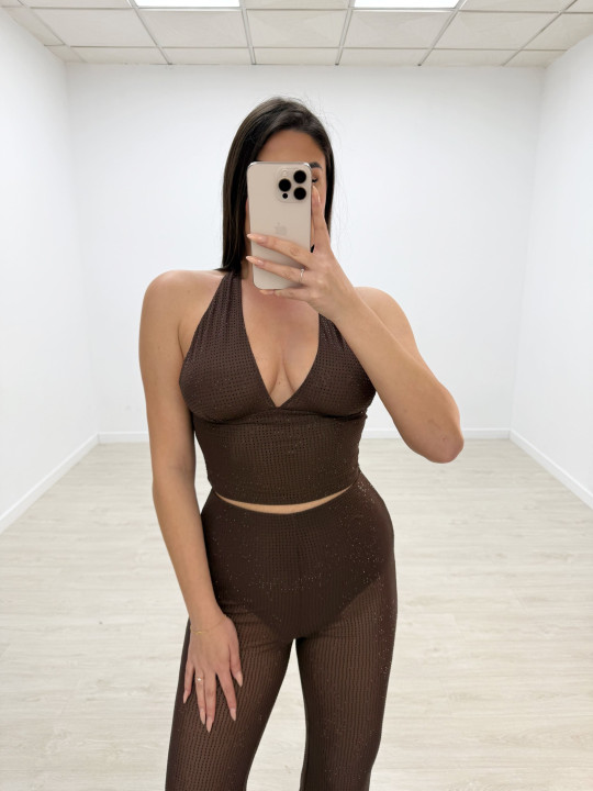 CONJUNTO LUXURY BRILLO MARRÓN