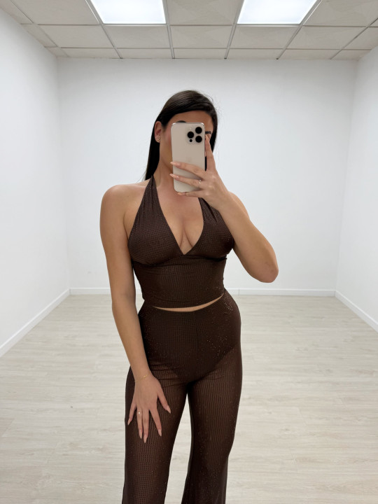 CONJUNTO LUXURY BRILLO MARRÓN