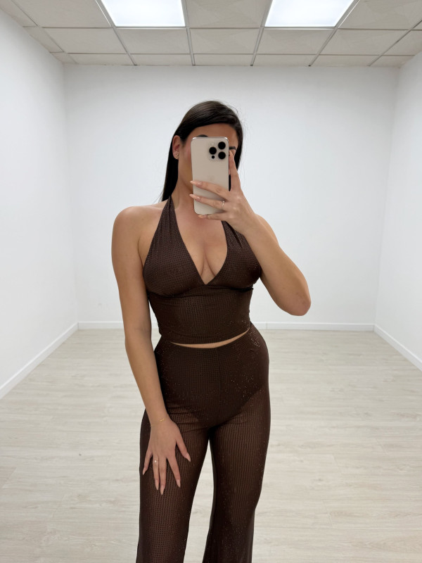 CONJUNTO LUXURY BRILLO MARRÓN