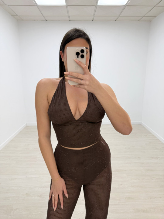 CONJUNTO LUXURY BRILLO MARRÓN