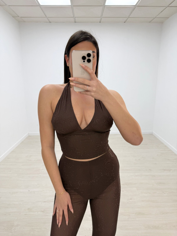 CONJUNTO LUXURY BRILLO MARRÓN