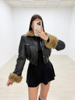 CHAQUETA EXCLUSIVA POLIPIEL BORREGO NEGRA