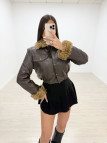 CHAQUETA EXCLUSIVA POLIPIEL BORREGO MARRÓN