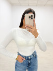 CAMISETA ASIMÉTRICA BRILLO BLANCA