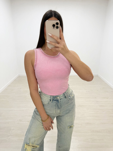 TOP LAVADO TACHAS ROSA