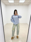CAMISA OVERSIZE RAYAS CELESTE